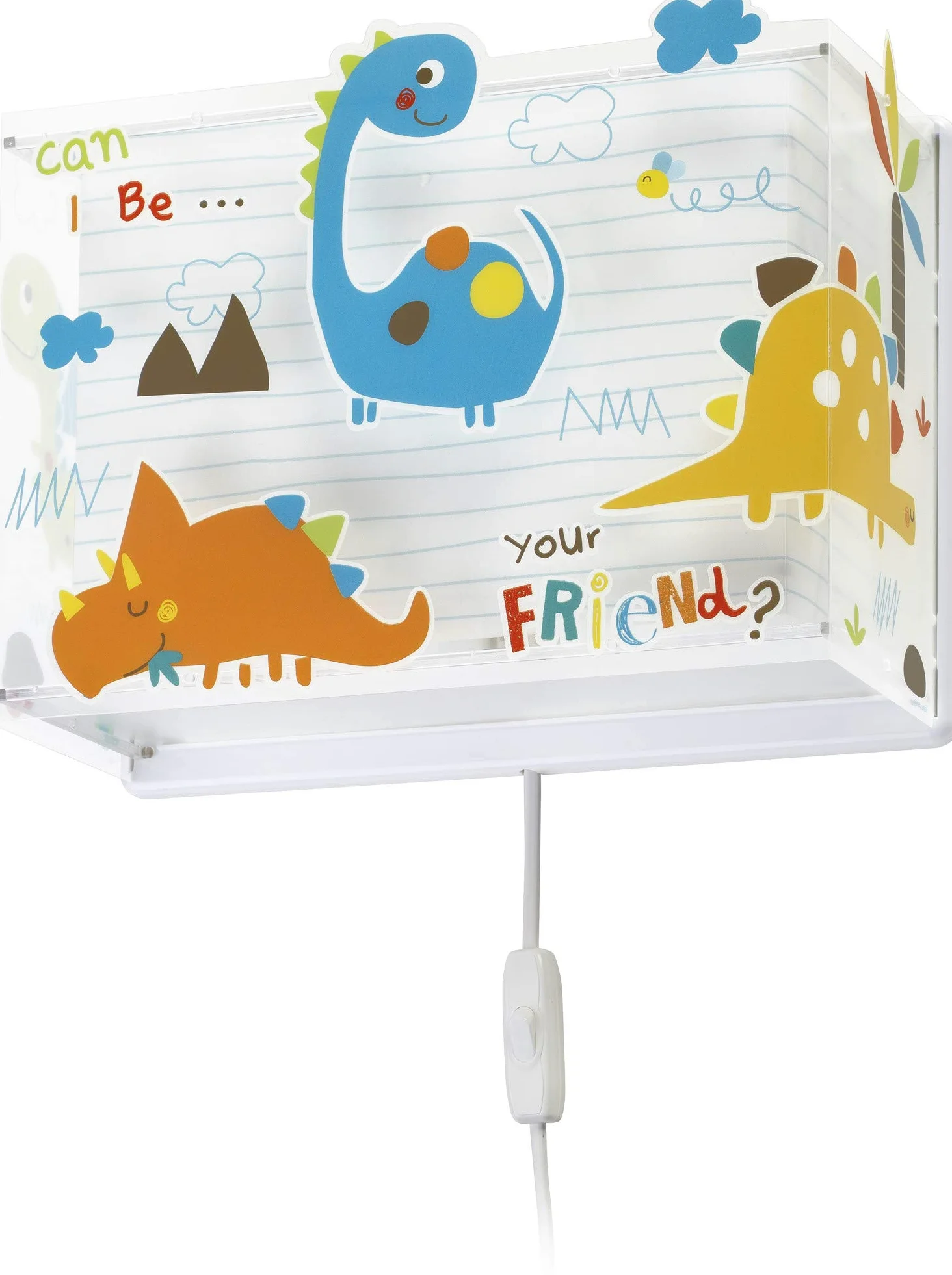 Dalber kinder Wandlampe, Kinderlampe Wandleuchte kinderzimmer Dinosaurier Tiere Dinos, 73458, E27