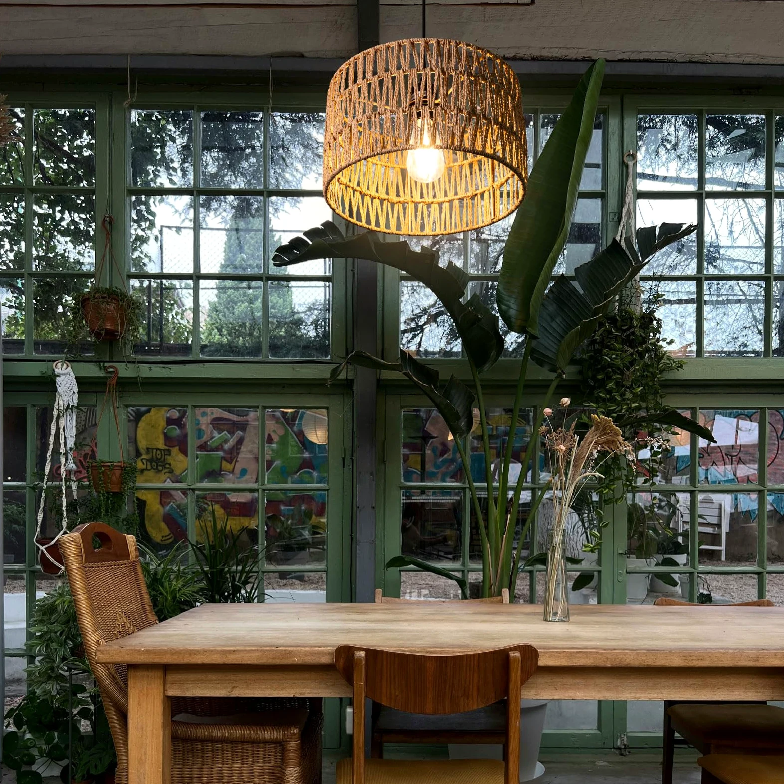 Lampenschirm hängelampe schirm Boho Rattan-Lampenschirm - ein Must-have für alle, die ihren eigenen Stil lieben kreativer (braun, 30Da. x 18H cm)