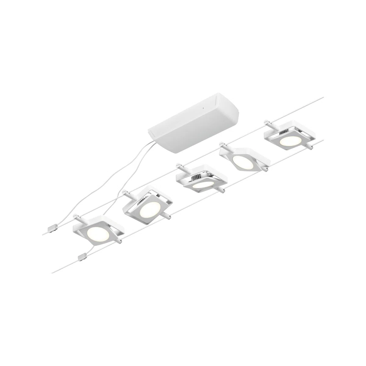 Paulmann CorDuo LED Seilsystem Set MacLED DC 5x4,5W erweiterbar Weiß Chrom 3000K