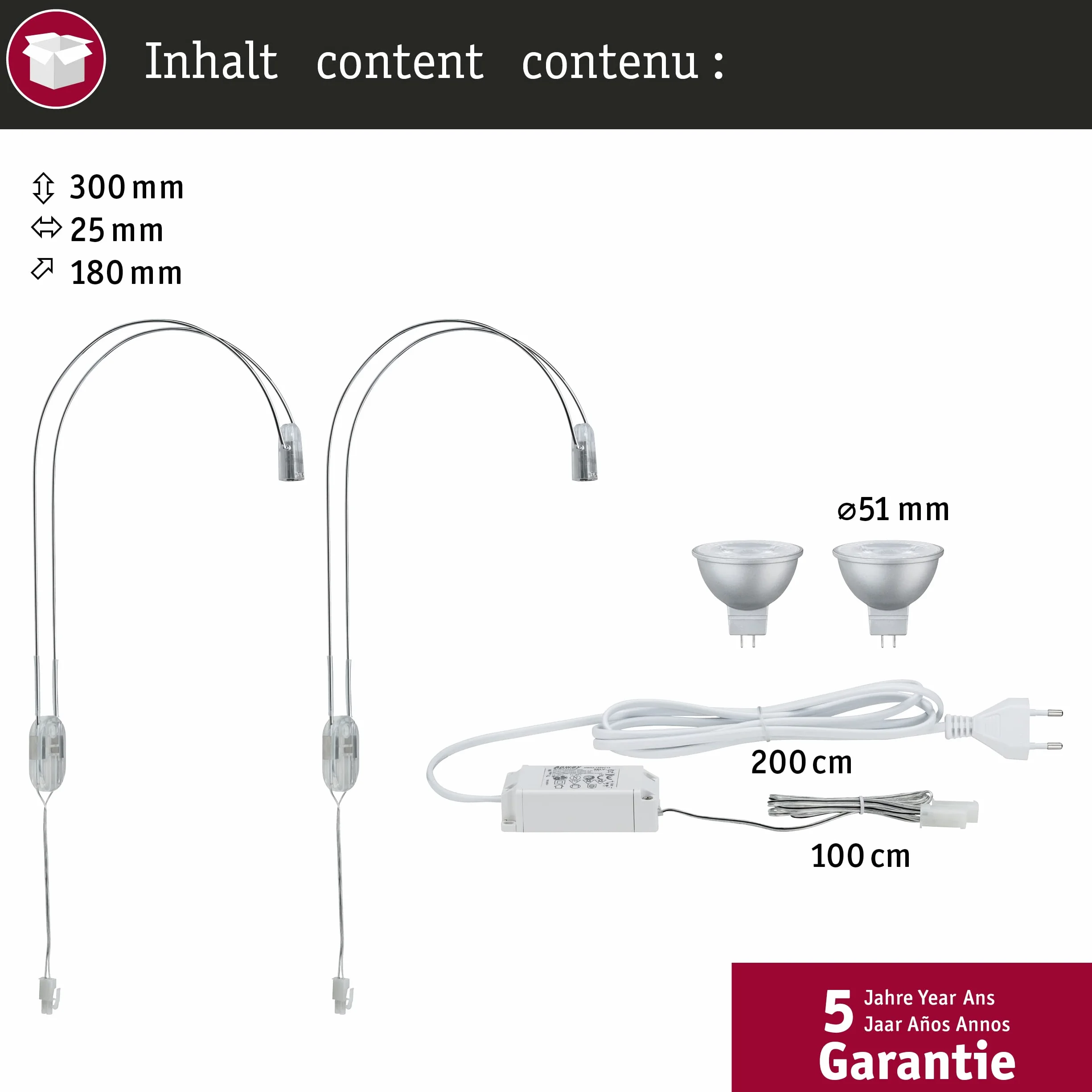 Paulmann Galeria LED II 2x4W GU5.3 Chrom 230/12V 9VA Metall