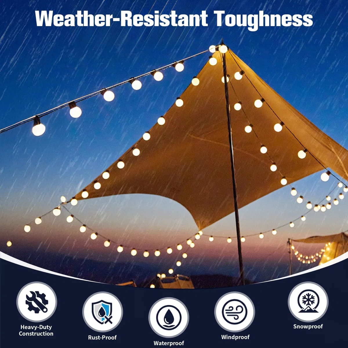2 Pack 9.8FT Lichterketten Stange für Außenbereich – String Light Pole für Deck, Garten und Patio, Langlebig Terrasse Beleuchtung Stand für Hochzeit,Parteien,Weihnachten