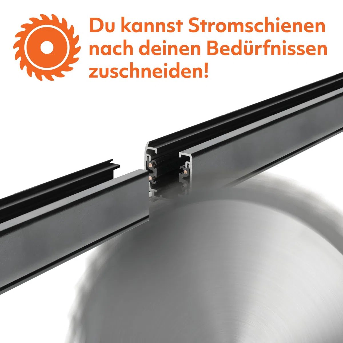 NEXTRACK 3-Phasen-Schienen-Set 1m+2m+2m 14x GU10-Lampe T-Verbinder Netzteil Kappe Schwarz