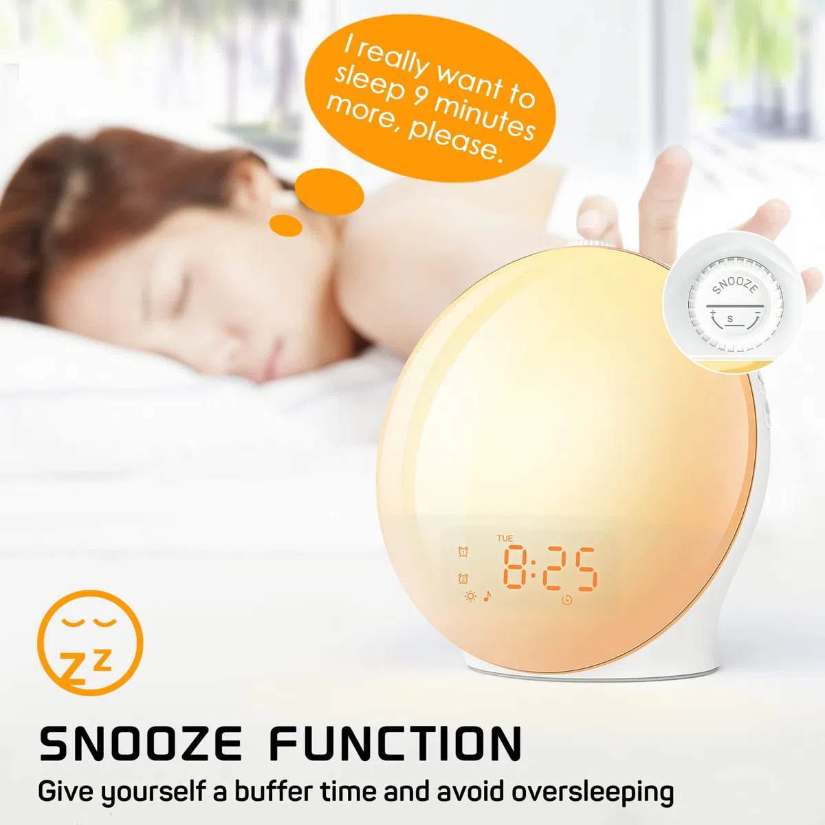 Foryond Lichtwecker,Tageslichtwecker,Sonnenaufgang Sonnenuntergang Simulation Wake Up Light mit Zwei Alarmen,20 Helligkeit,Schlummerfunktion,7 natürlichen Klängen und UKW-Radio für Erwachsene&Kinder