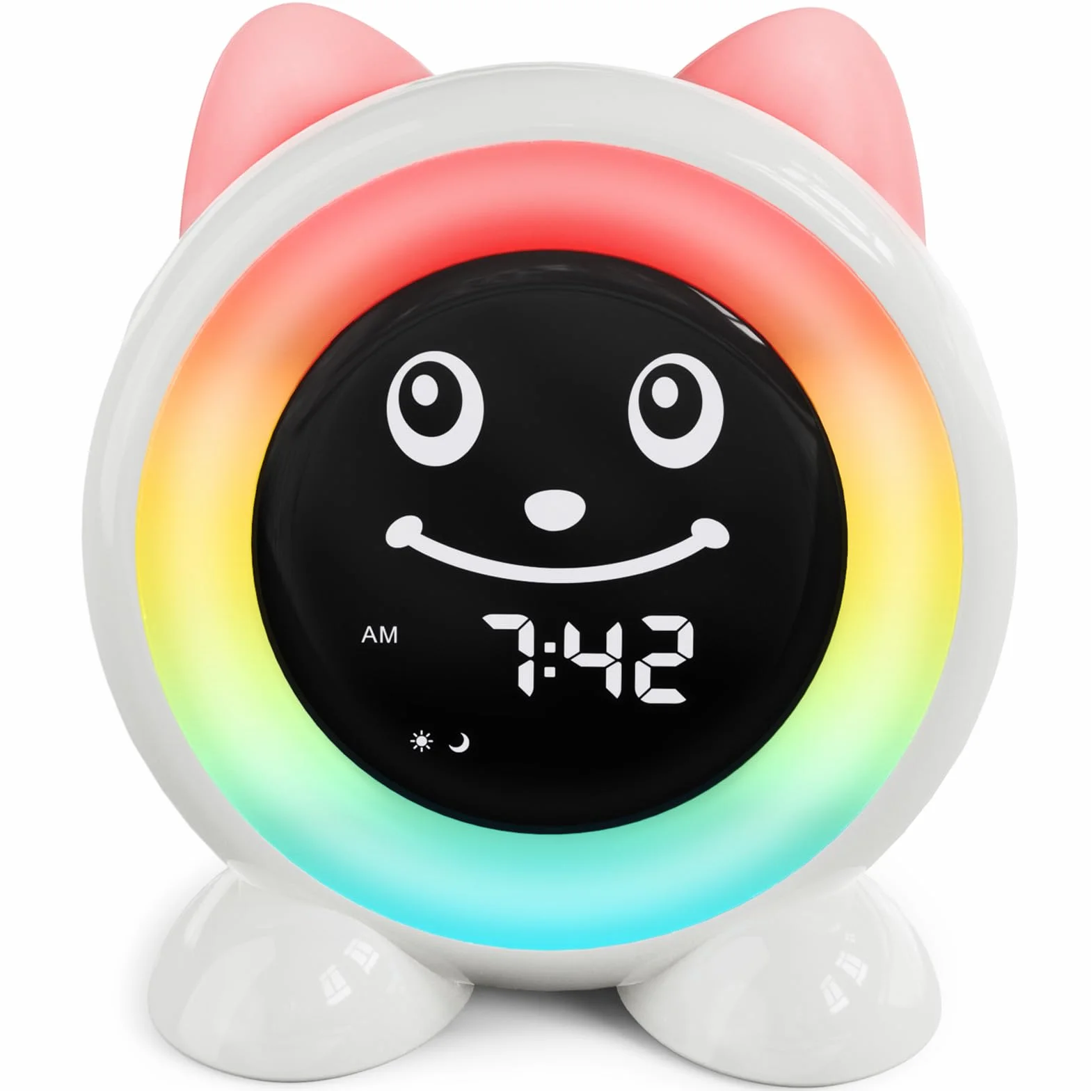 Wecker Kinder-Schlaftrainer Kinder Kinderwecker Digital Lichtwecker mit 11 Farben Nachtlicht | Timer | Snooze-Funktion | Geschenk für Mädchen und Jungen Katzenwecker