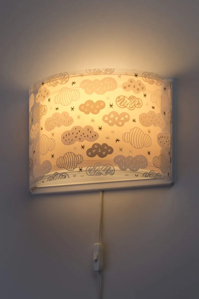Dalber kinder Wandlampe kinderzimmer, Kinderlampe Wandleuchte Clouds Rosa kinderzimmerlampe, 41418S, E27