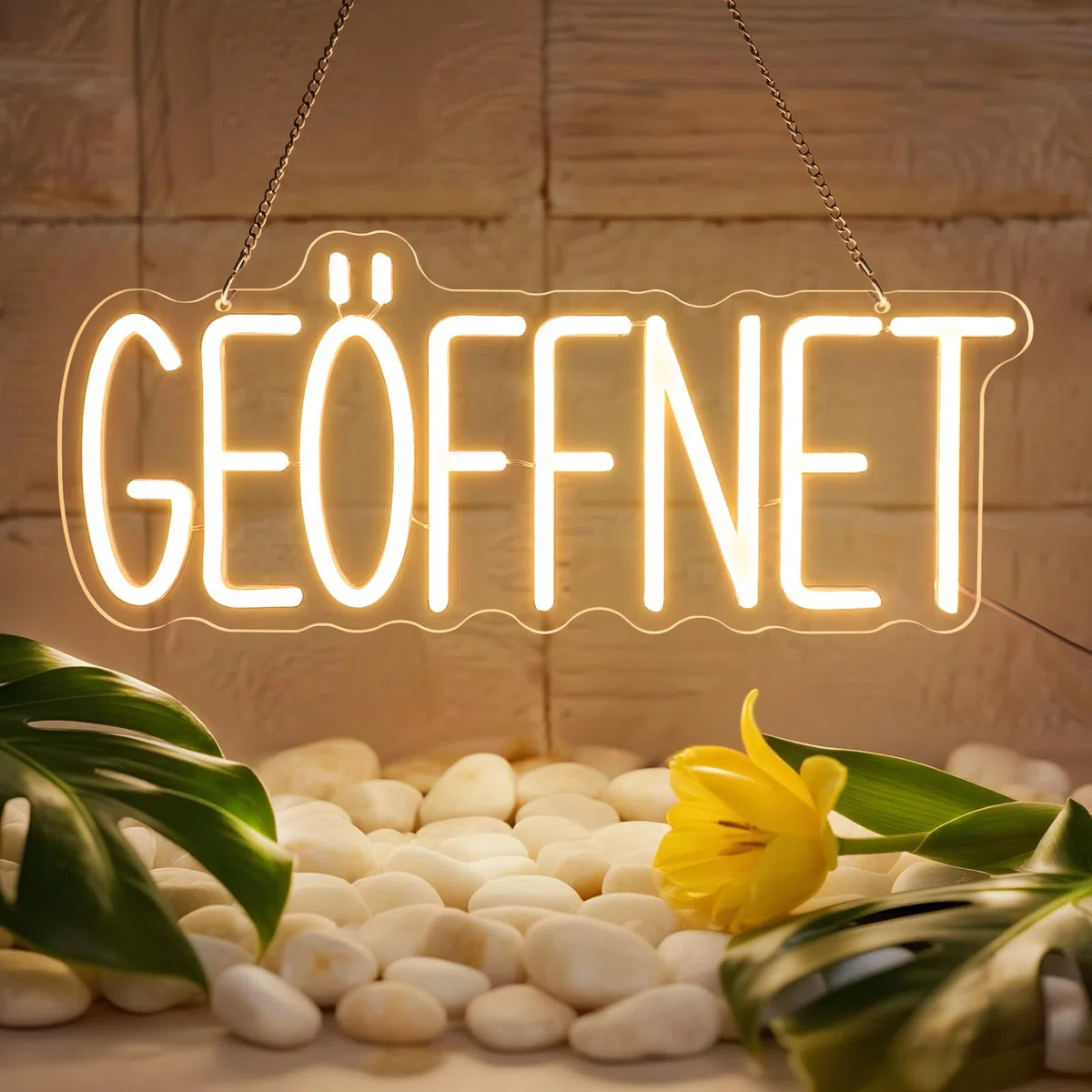 Geöffnet Neonschild für Tür, Open Leuchtreklame Türschild, LED Neonlicht Hängeschild USB-Betrieb mit dimmbarem Schalter für Food Truck,Restaurant,Buchhandlung,Hotel,Supermarkt