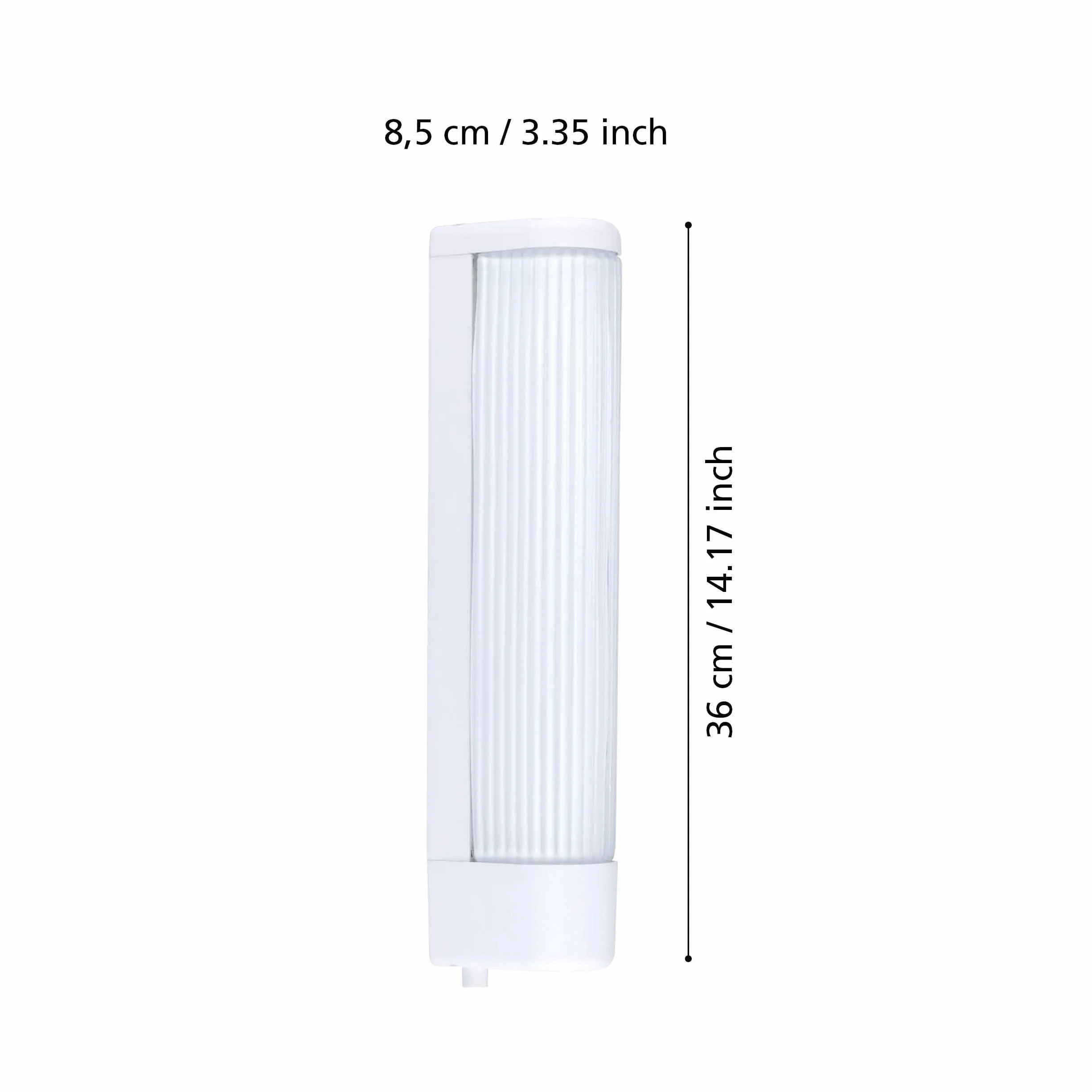 EGLO Wandlampe Bari 1, 2 flammige Spiegelleuchte mit Steckdose und Druckknopf, Wandleuchte aus Glas, Kunststoff in Weiß, Spiegellampe mit E14 Fassung, L 35 cm