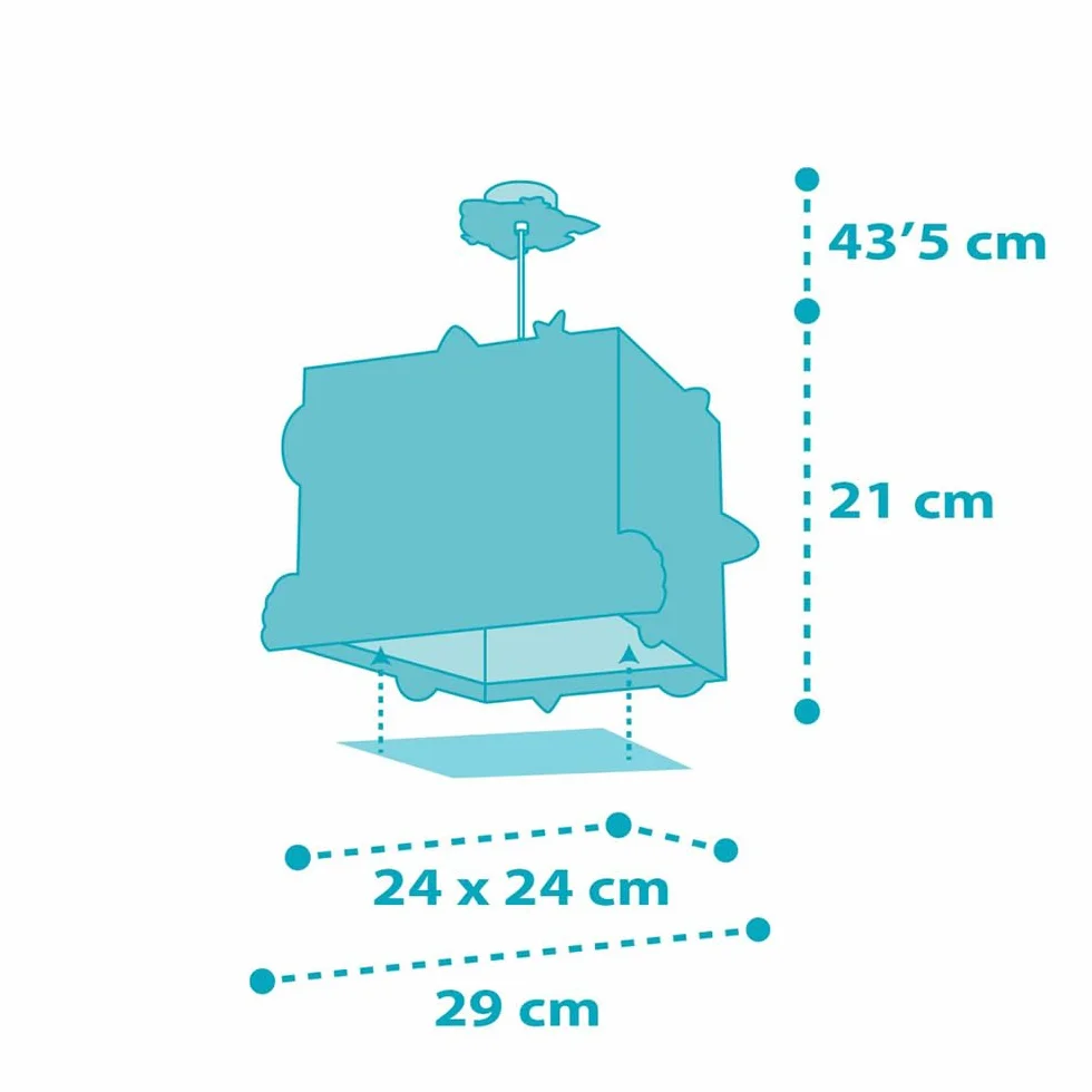 Dalber Lampe kinderzimmer, kinderlampe Pendelleuchte Hängelampe, Deckenleuchte Kinder, Deckenlampe kinderzimmer Rocket Raum Rakete Sonnensystem, 63352, E27, Blau
