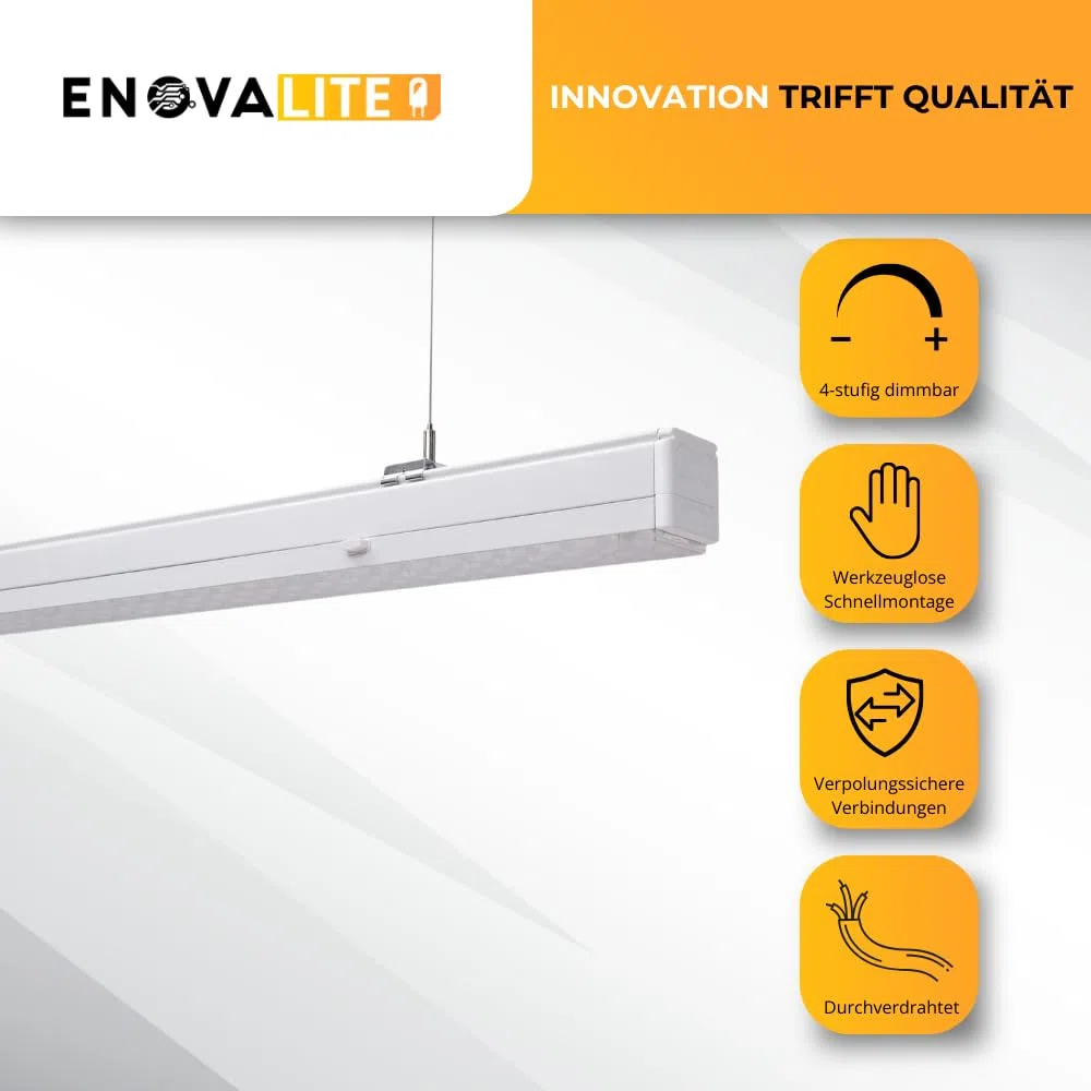 NOVA modulares LED Lichtbandsystem 33-58W dimmbar 5000K Neutralweiß 90° 10,5m