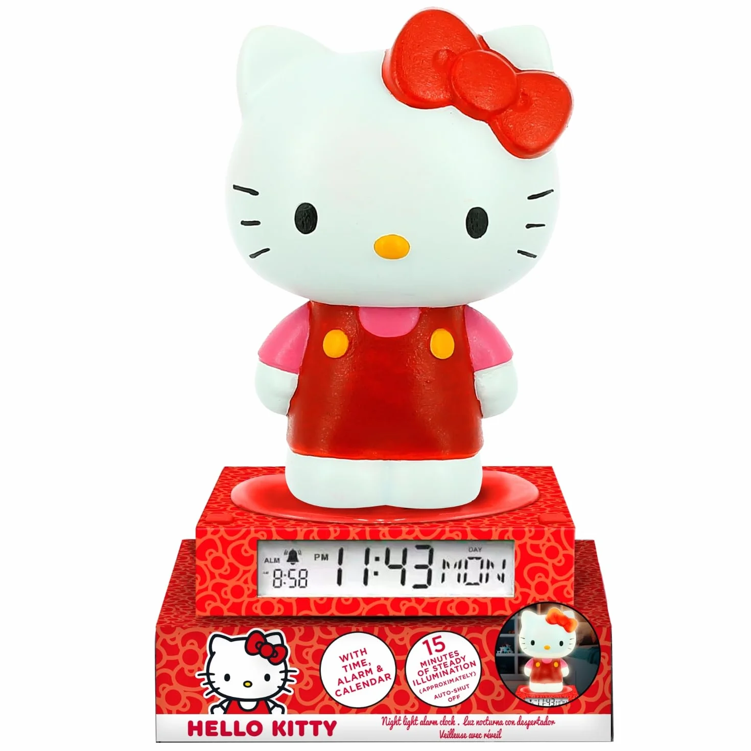 Kids Licensing - Hello Kitty & Friends 3D-Lampe mit Wecker und Datum
