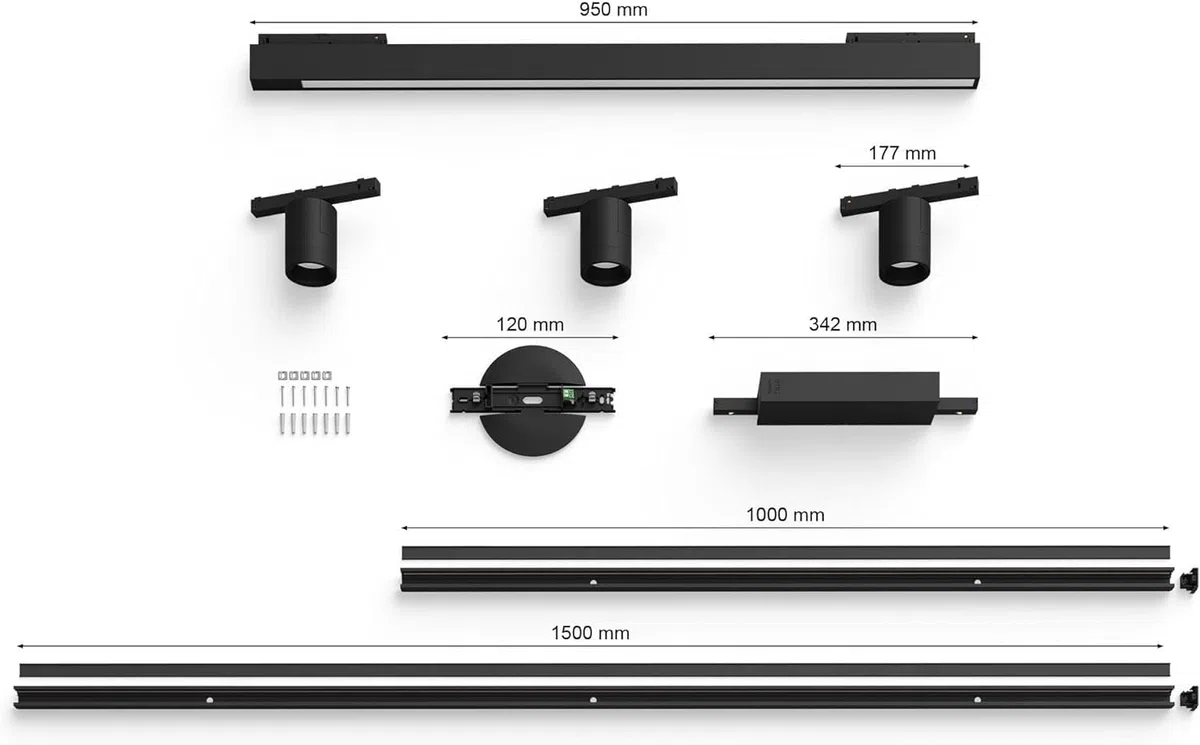 Philips Hue White & Color Amb. Perifo Set 3-er Spot & Lightbar & Tap Dial Switch Drehschalter, schwarz, personalisierbar via Hue App