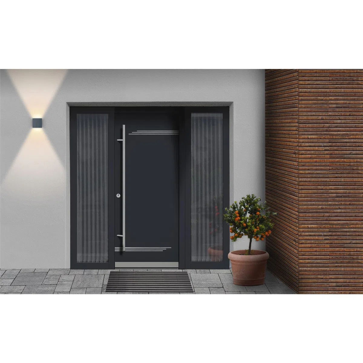 Metzler LED Wandleuchte in Anthrazit Up-Down-Light IP 65 warmweiß, Wandlampe 9 W, 3000 K, Außenlampe eckig mit einstellbarem Lichtkegel, Leuchte für Innen- und Außenbereich