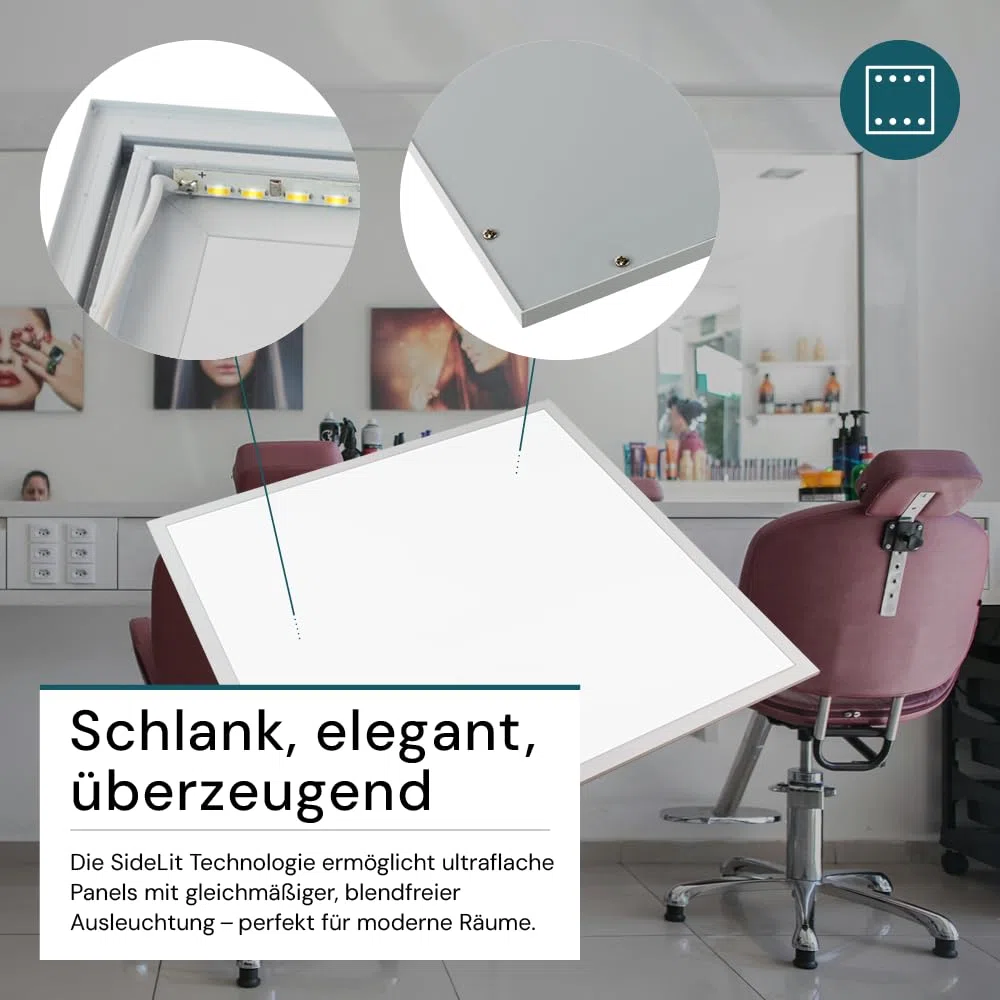LED Panel 62x62cm 3600lm 4000K 36W Rasterleuchte Einlegeleuchte Büroleuchte inkl. Trafo 6 Stück