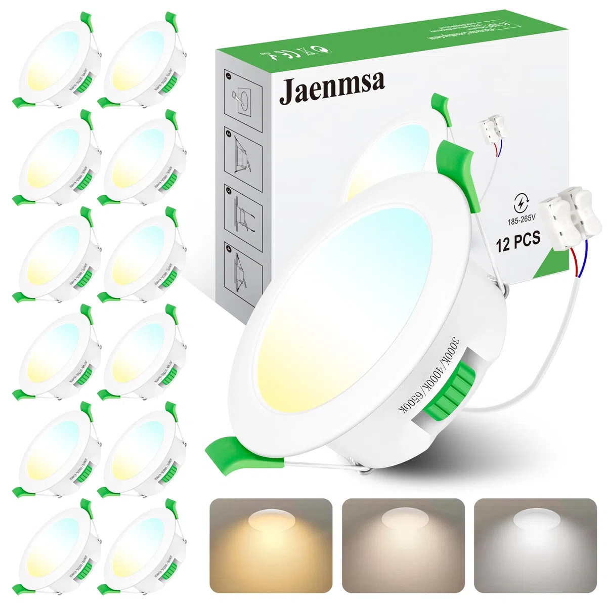 Led Einbaustrahler 230v Dimmbar, 7W Flach 65-75mm Einbauø, Ip44 Led Spot, Deckenspots Led Warmweiß Neutralweiß Kaltweiß Ür Badezimmer, Küche, Wohnzimmer, Flur/Schlafzimmer,12er Set