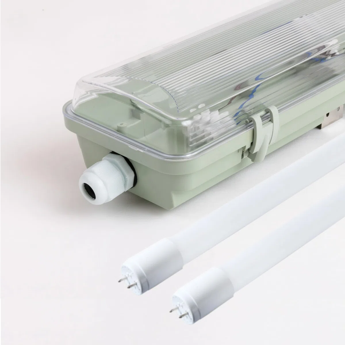 LED Feuchtraumleuchte Wannenleuchte 120cm mit 2x 18W T8 Röhre 3600lm 6000K IP65… (Kaltweiß, 120cm mit LED Röhre)