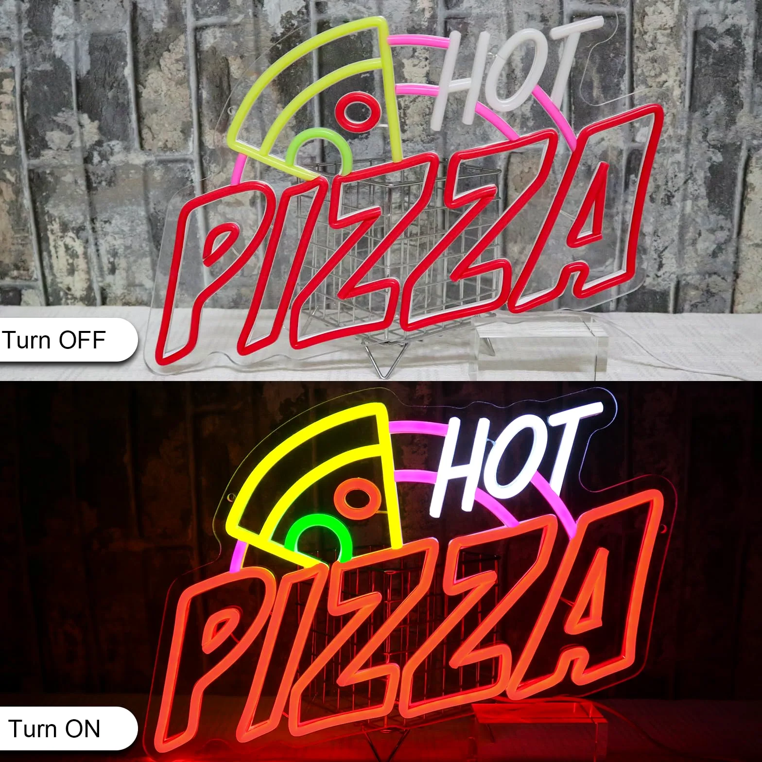 Pizza Neon Schild Lebensmittel Led Neonschild Wand Pizzerien Neon Sign USB Led Schild für Pizzeria Lebensmittel-LKWs Geschäft Küche Bar Restaurant Zuhause Party Fenster Dekoration