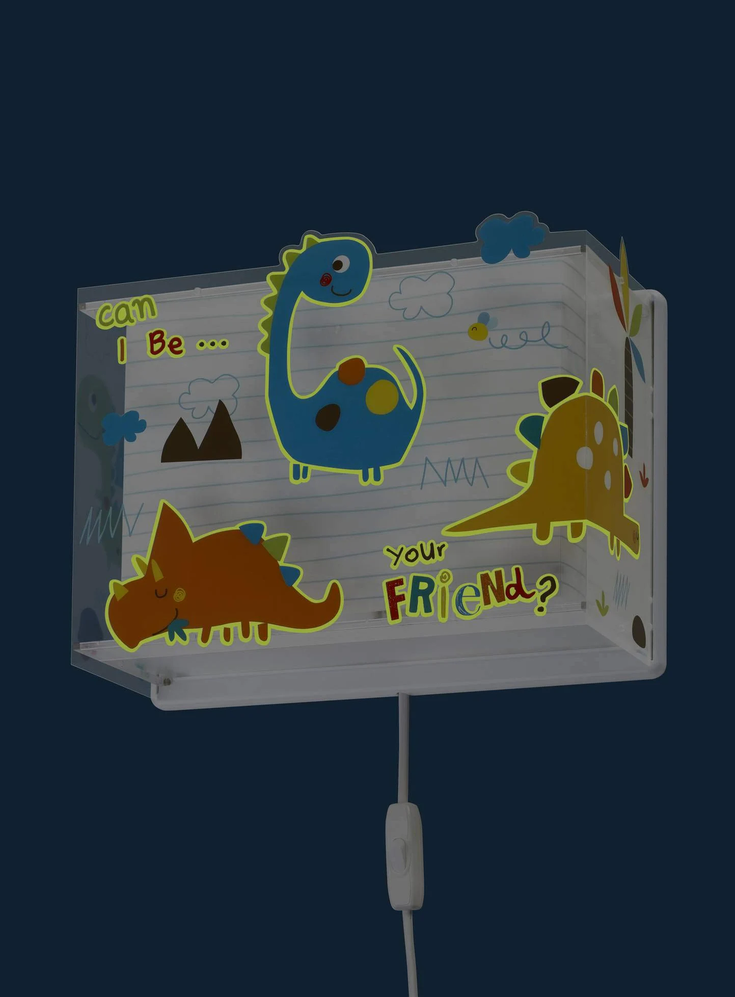Dalber kinder Wandlampe, Kinderlampe Wandleuchte kinderzimmer Dinosaurier Tiere Dinos, 73458, E27
