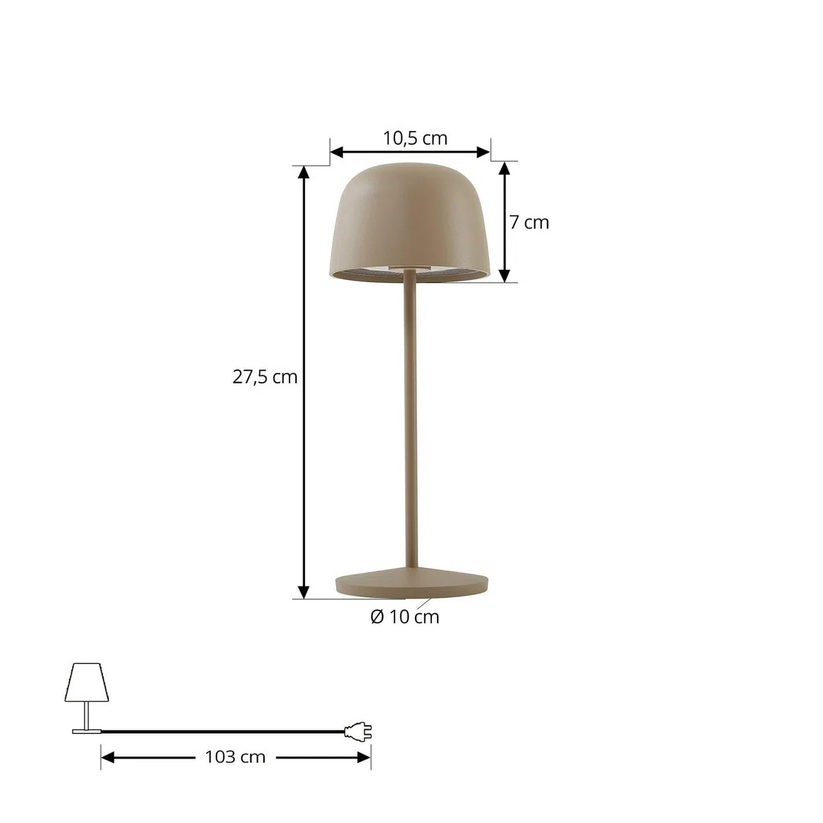 Lindby Dimmbare LED Akku Tischlampe kabellos mit Touchsensor, aufladbar tragbare Tischleuchte für innen außen Outdoor IP54 Lampe Garten