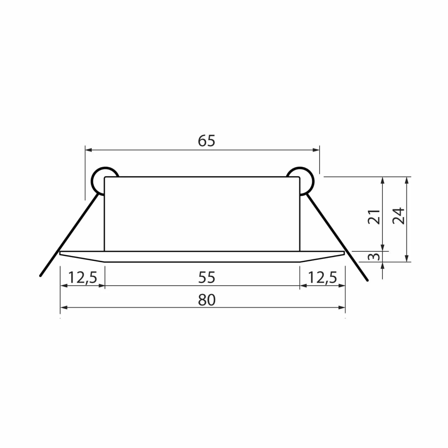 SEBSON Gehäuse für Einbaustrahler mit GU10 Fassung - Einbaurahmen Alu, nicht schwenkbar - Lochdurchmesser 60-70mm Abdeckung Ø80mm Deckenspot - 6er Set