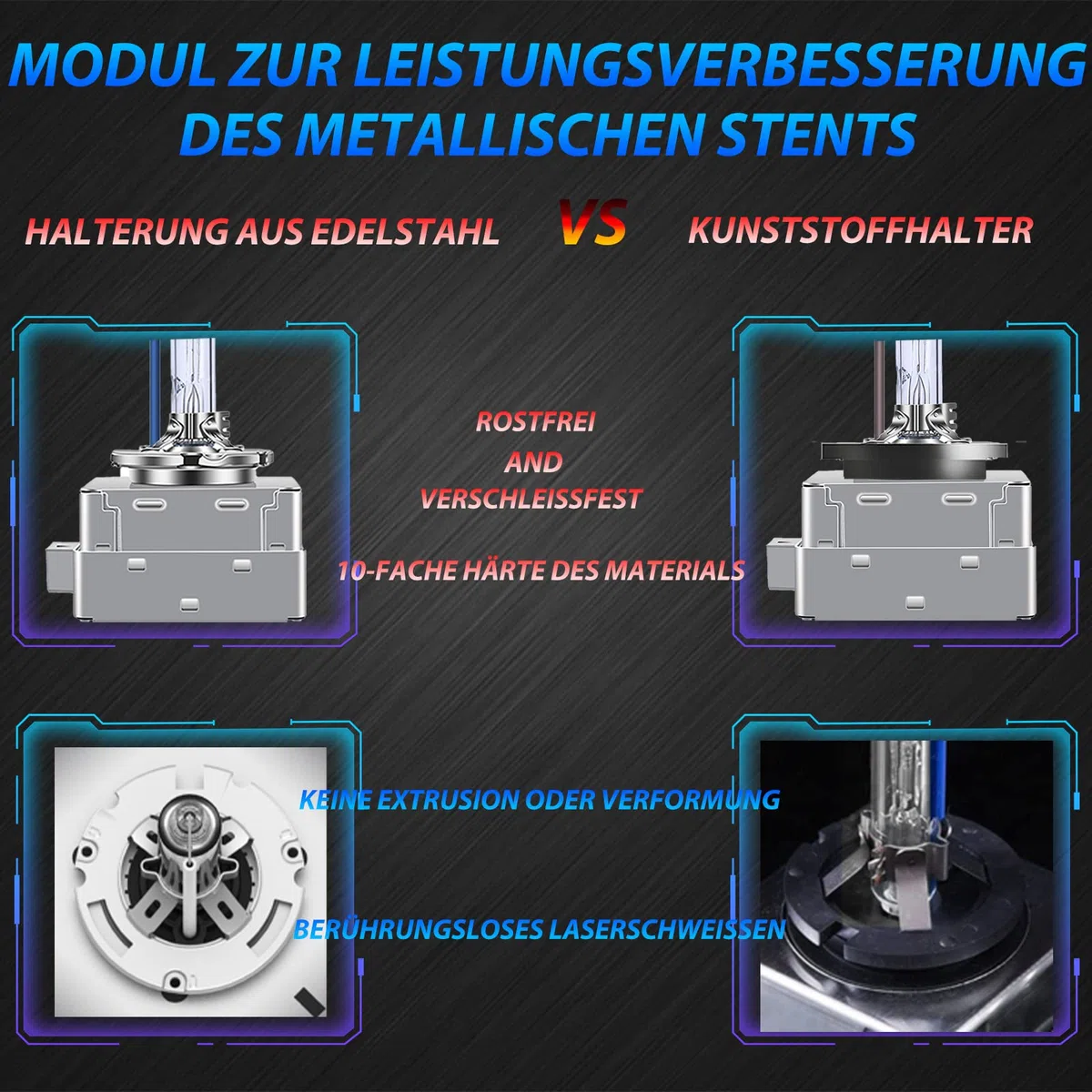 Briteye D1S Xenon Brenner 35W 8000 Kelvin Kühles Blau Vollmetall Fahrzeug Scheinwerferlampe (2 Stücke)