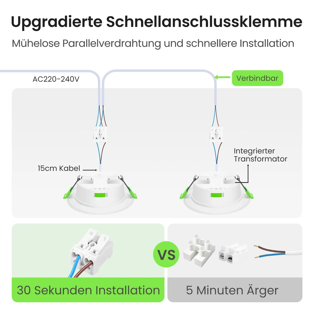 ALUSSO 12 Stück Einbaustrahler Led 68mm,4W LED Einbaustrahler Dimmbar AC 220-240V,Warmweiß 3000K Neutralweiß 4000K Kaltweiß 6500K IP44 Deckenspots für Badezimmer Küche Wohnzimmer,Weiß