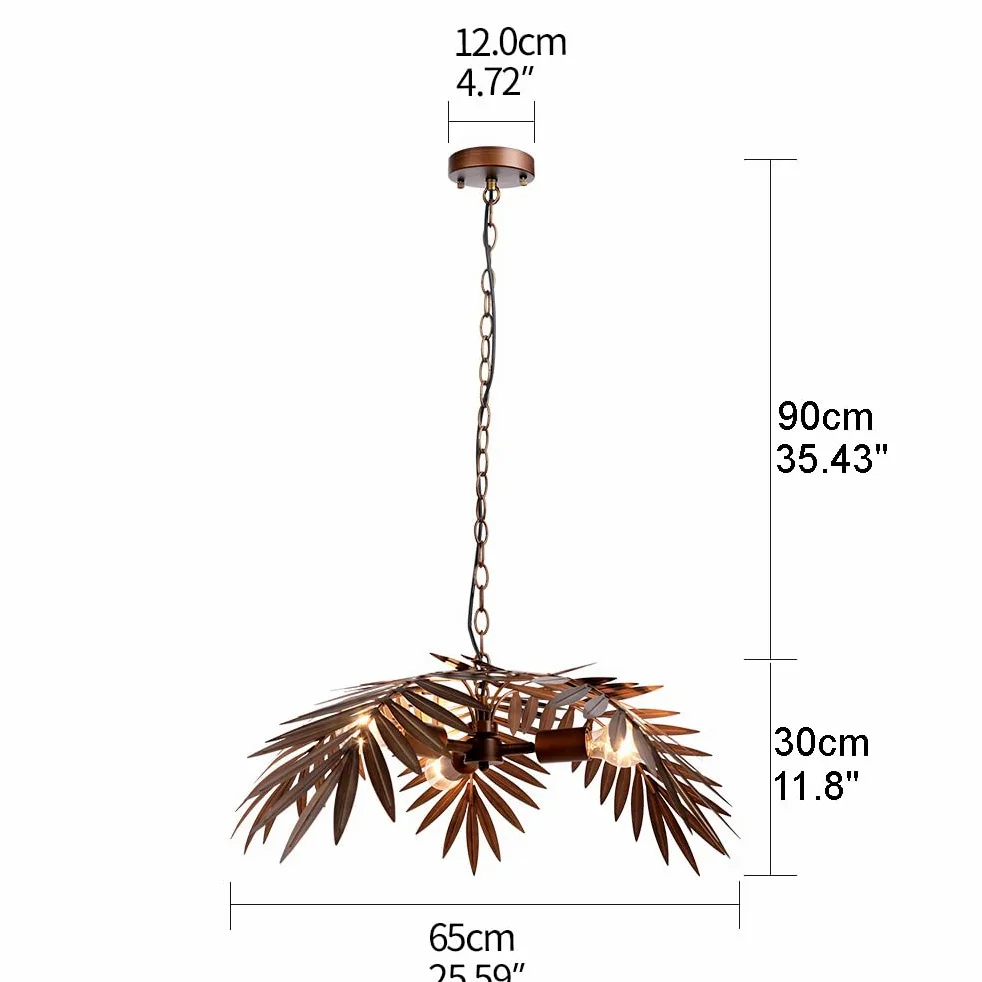Bronze Vintage verstellbare tropische Kokosnussbl?tter Kronleuchter Rustikale Baumlampen Wohnzimmer Esszimmer Schlafzimmer K¨¹che h?ngende Beleuchtungsk?rper
