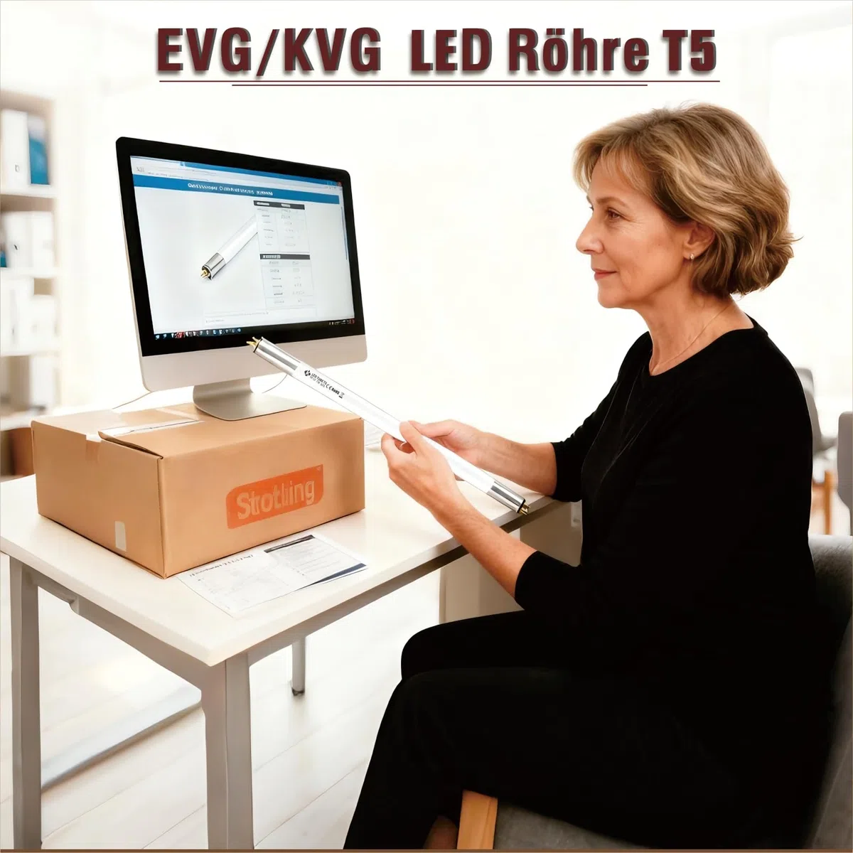 Led Röhre T5 Plug & Play 549mm 4000k 1650lm 12w Ersatz & Kompatibilität mit EVG KVG Cfl Röhre t5 HE14w/HO24w,led leuchtstoffröhre T5 für Küchenbeleuchtung sofortiger Einstart / 2 Stück