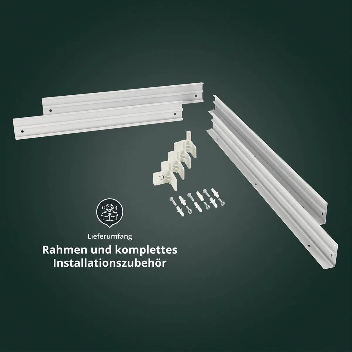 Aluminium Rahmen 62,5x62,5cm weiß für LED Panel 62x62cm Rasterleuchte Deckenleuchte 628x628x43mm