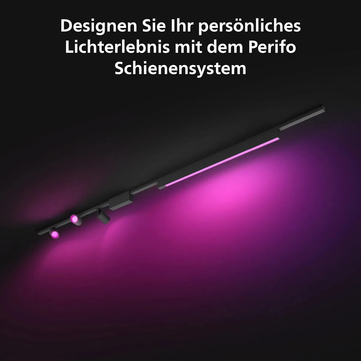 Philips Hue White & Color Amb. Perifo Set 3-er Spot & Lightbar & Tap Dial Switch Drehschalter, schwarz, personalisierbar via Hue App
