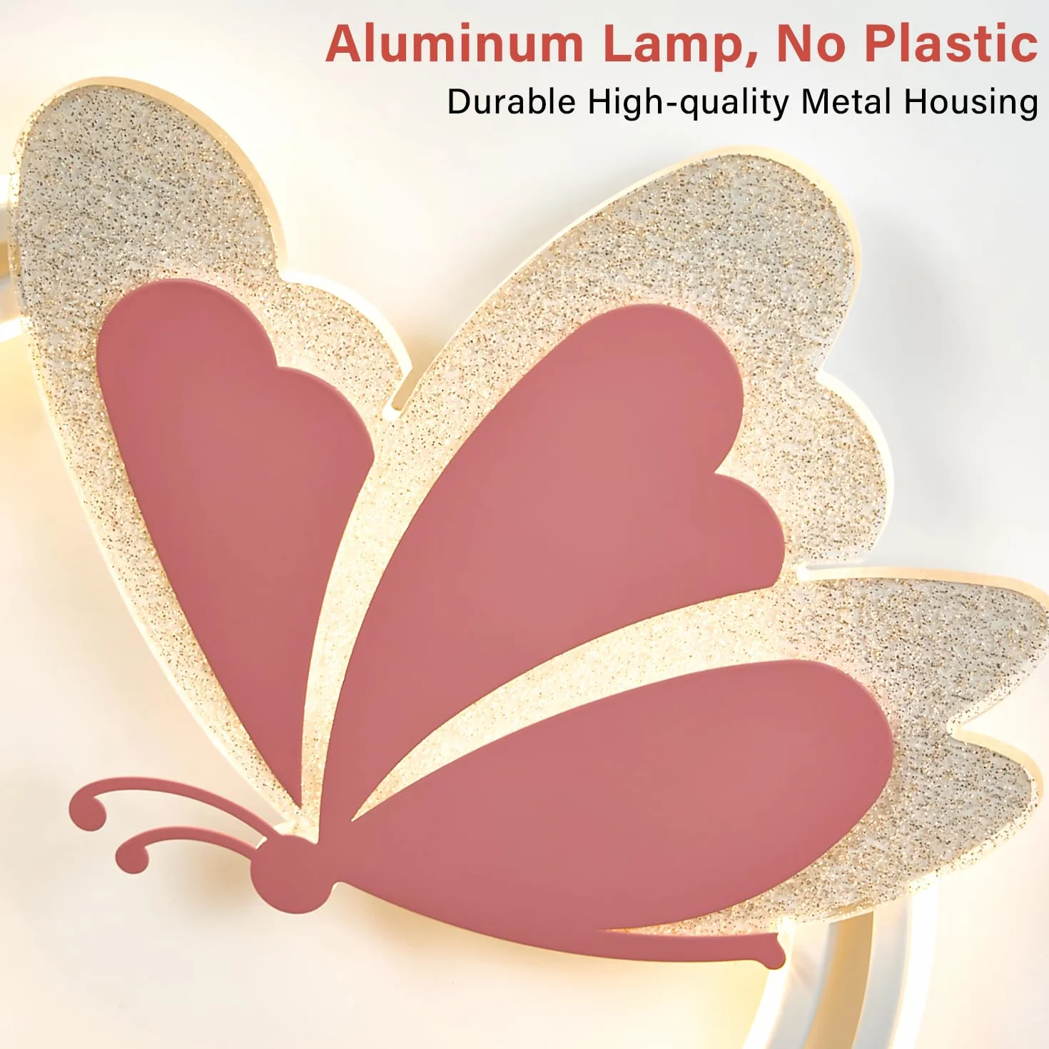 LED Deckenleuchte Schmetterling 48W Dimmbar mit Fernbedienung, Farbtemperatur 3000–6500K, Nachtlicht, Timer, Memory-Funktion, Deckenlampe für Kinderzimmer & Schlafzimmer, 4800lm, 47x40cm, Metall