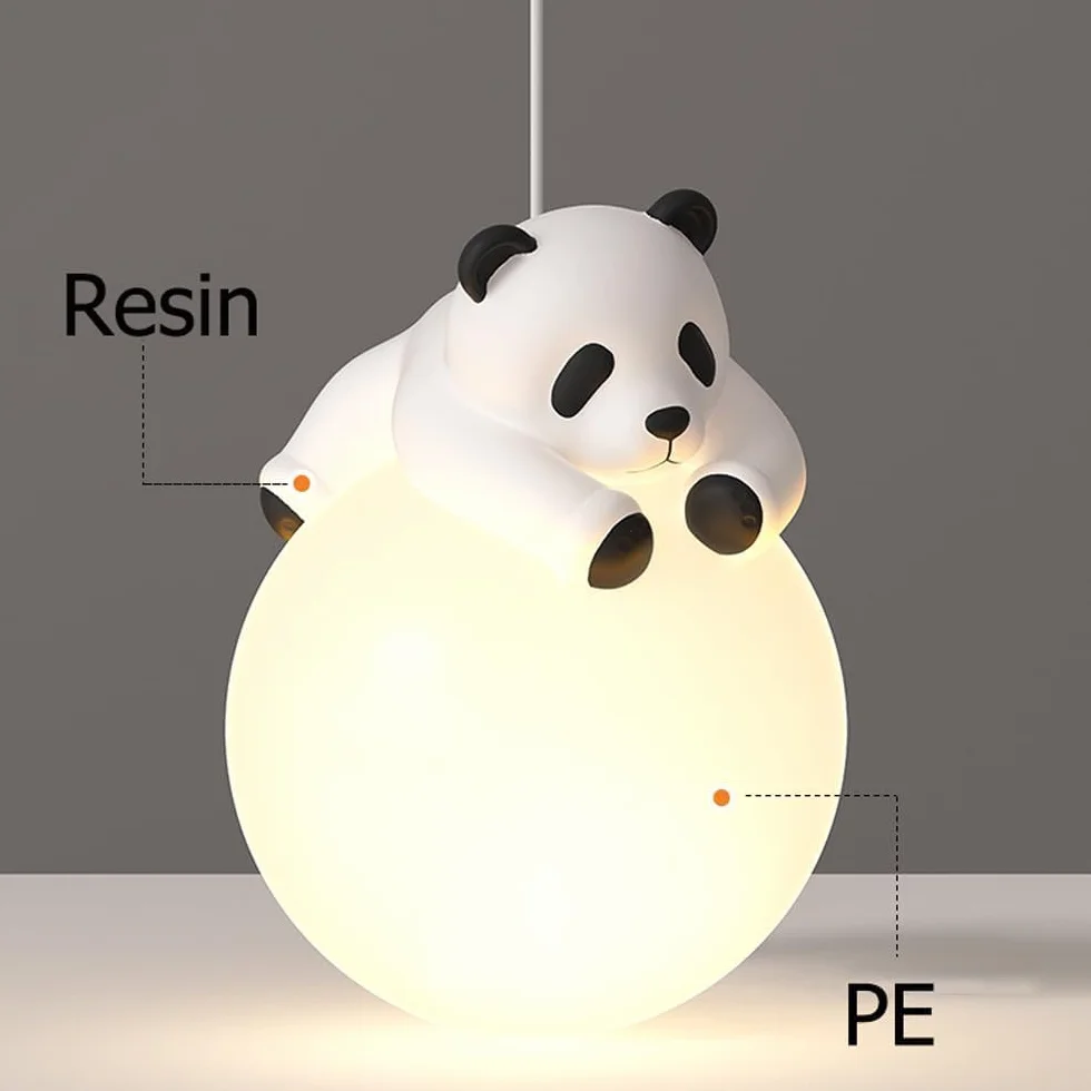 Wandlampe für Kinderzimmer, verdrahtet, 3D-Druck, Mondkugel, Schlafzimmer, niedliche Cartoon-Tiere, Kaninchen, Panda, Bär, Nachttischlampe Nordic Dimmbar…