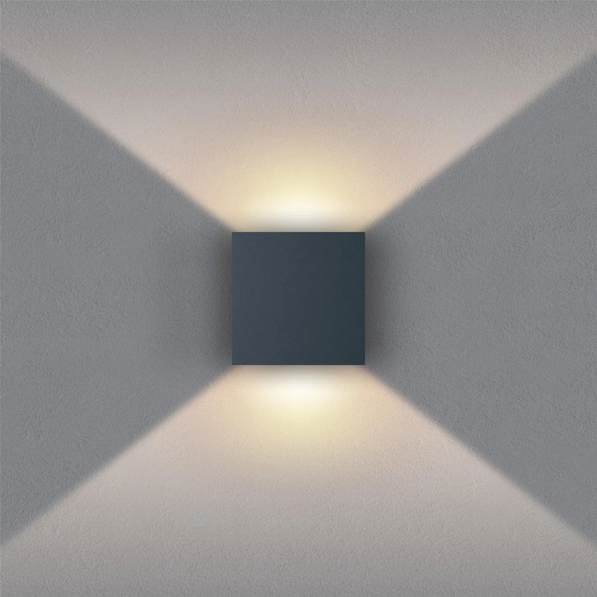 Metzler LED Wandleuchte in Anthrazit Up-Down-Light IP 65 warmweiß, Wandlampe 9 W, 3000 K, Außenlampe eckig mit einstellbarem Lichtkegel, Leuchte für Innen- und Außenbereich