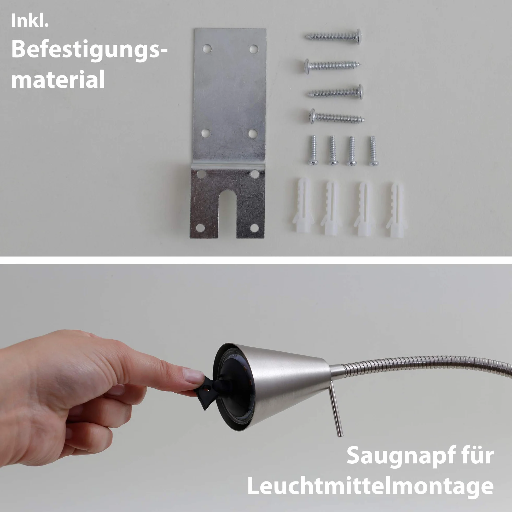BRILONER - 2er Set LED Leselampe mit Ein/Aus-Schalter, schwenkbar, viele Befestigungspositionen, Wandleuchte Innen, Wandlampe, Bettlampe, Lampe Bett, Leselicht, Nachttischlampe, 40,3cm, Matt-Nickel