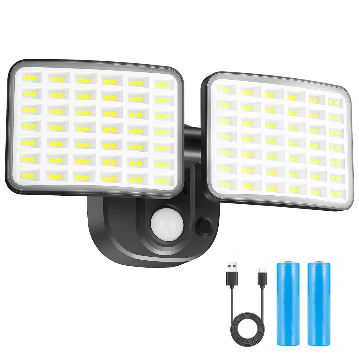 Wiederaufladbare Bewegungsmelder Aussen Batterie(1-3 Monate Dauer) 1000&2500LM Außenlampe mit Bewegungsmelder USB Aufladen akkulampe für Garage Garten Hof Haustüren