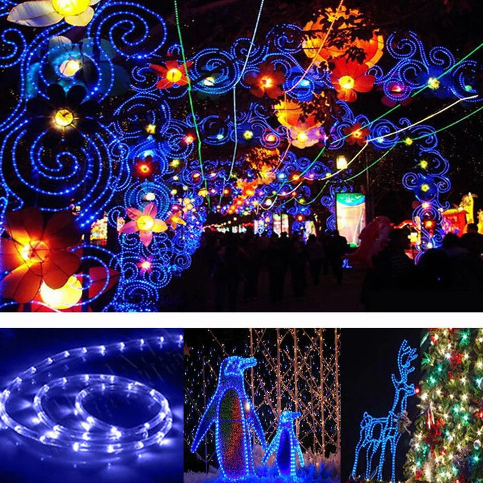LED Lichtschlauch Komplett Set mit Zubehör Lichterkette Beleuchtung Grün Rot Warmweiß Blau RGB 5 Meter bis 50 Meter F3 LED für Drinnen/Draußen Weinachten Beleuchtung Dekoration Lichterschlauch