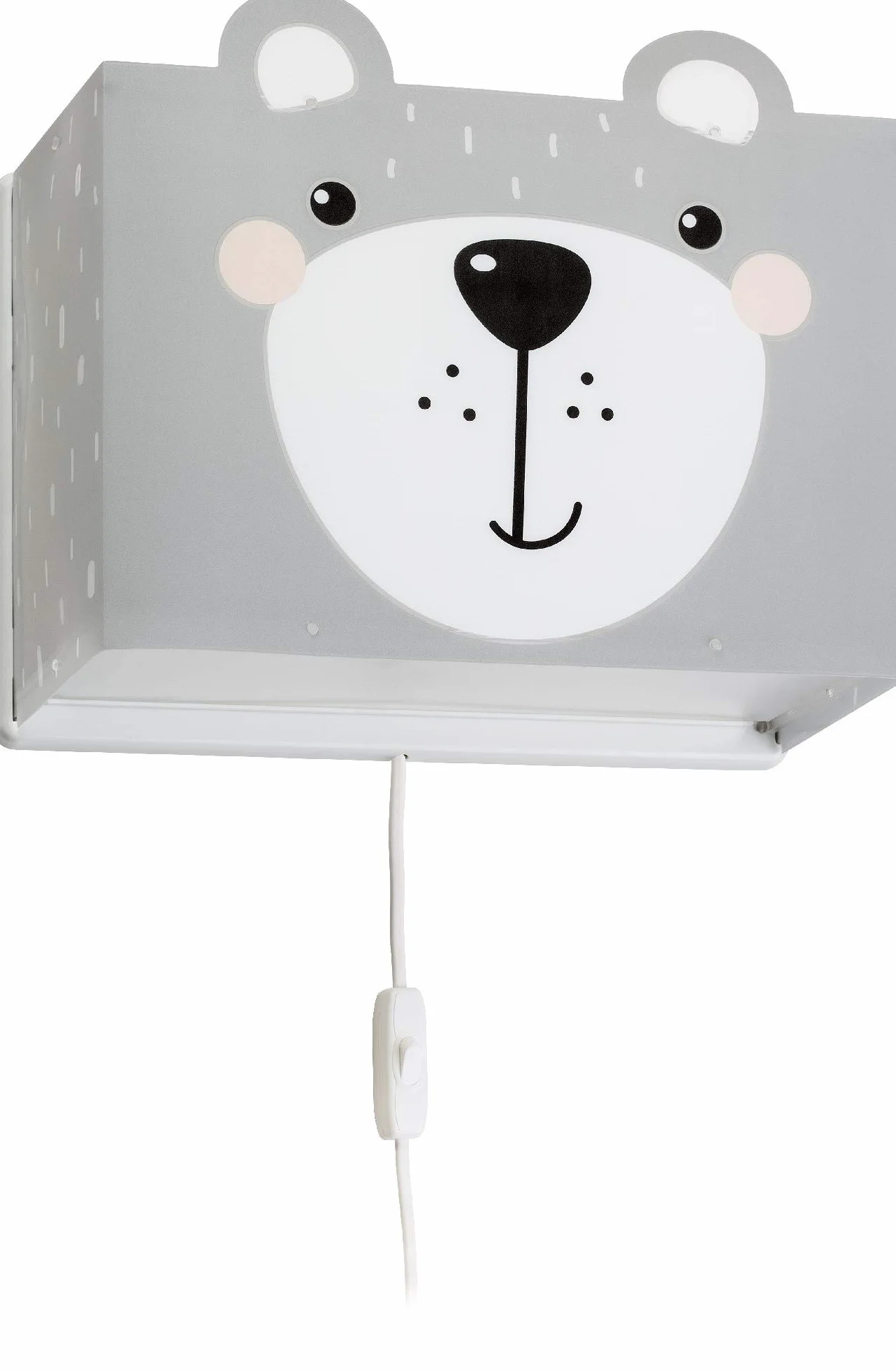 Dalber kinder Wandlampe, Kinderlampe Wandleuchte, kinderzimmer Little Teddy Bär Tiere, grau, 64578, E27