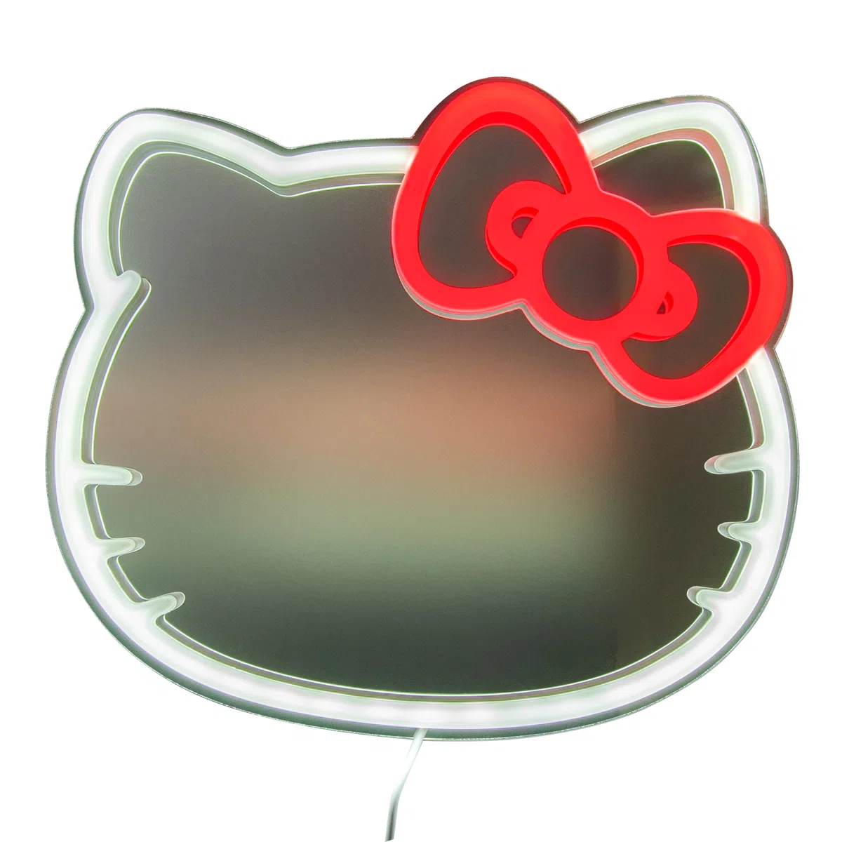 Paladone Hello Kitty LED-Neon-Wandspiegel, offiziell lizenzierte Sanrio-Deko für Zuhause und Schlafzimmer, Geschenk für Kawaii-Fans, USB-betrieben