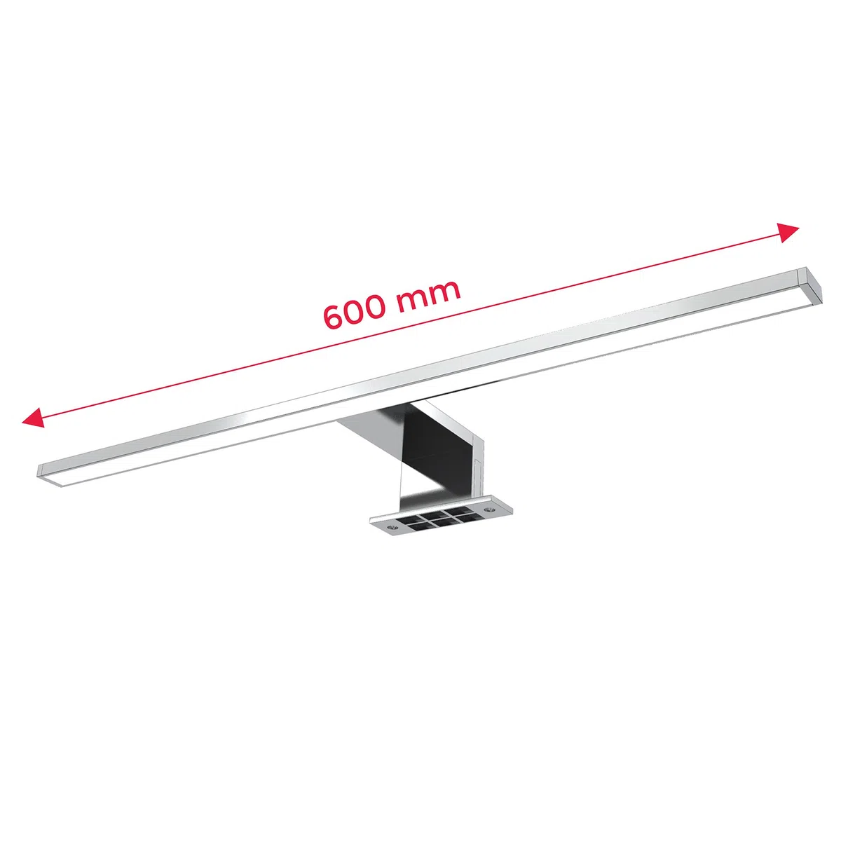 B.K.Licht - Spiegelleuchte Bad mit 2 in 1 Montage, neutralweiße Lichtfarbe, klemmbar, Badezimmerlampe, Schrankbeleuchtung, Spiegellampe, Lampe Badezimmer, Spiegelbeleuchtung, 60x10,3x3,6 cm, Chrom