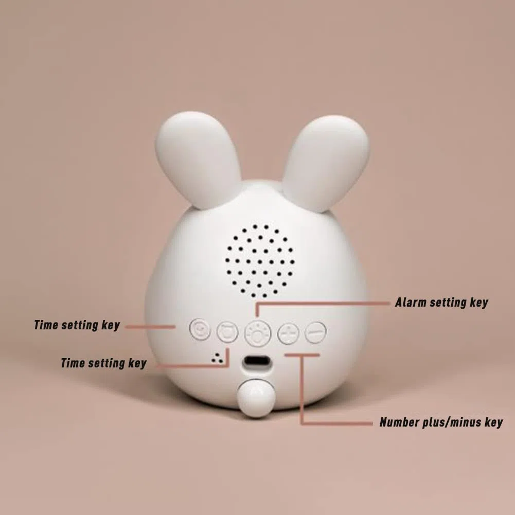 Baby-Nachtlicht Wecker mit Kaninchenlampe, LED-Smart-Nachttischlampe für Babys, Mädchen, Neugeborene - Niedliche Schlafzimmer-Dekoration