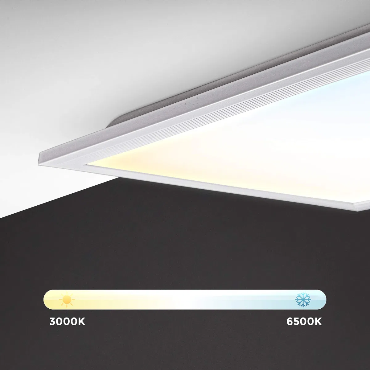 B.K.Licht - Deckenlampe mit Fernbedienung, dimmbar, ultraflach, LED Panel, LED Deckenleuchte, LED Lampe, Wohnzimmerlampe, Schlafzimmerlampe, Küchenlampe, 100x25x6,3 cm, Weiß