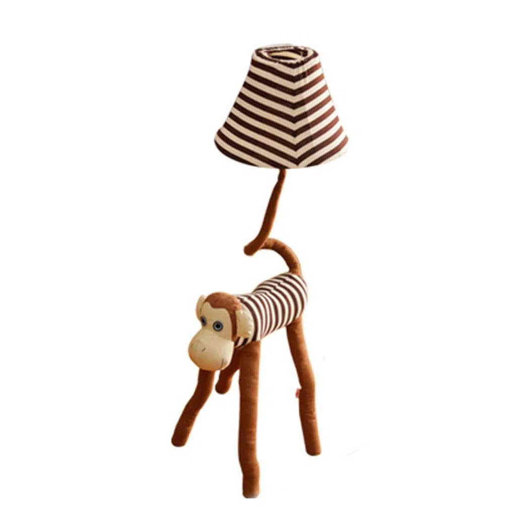 Niedliche Dekorative Tier Gestreifte Niedliche Affe Stehlampe Kreative Cartoon Augenschutz Schlafzimmer Wohnzimmer Kinderzimmer Geschenklampe（Cartoon-Taste/Dimmen） AA+(Remote Control Model)