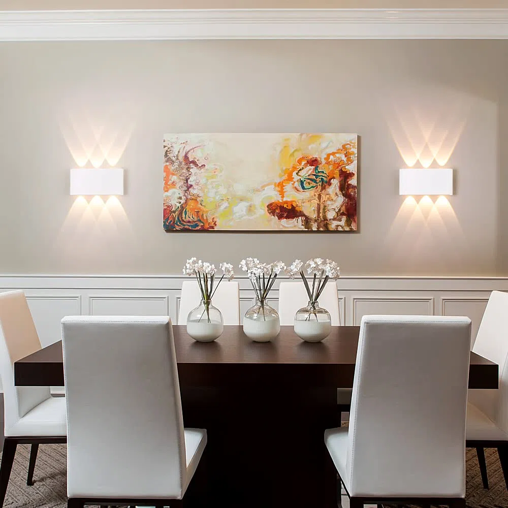 SYZM light 2 Stücke Wandleuchte Aussen/Innen LED Wandlampe Außen 12W 1200LM Wandbeleuchtung Up and Downlight IP65 Wasserdichte moderne Aluminium Scheinwerfer Wandleuchten(weißes 3000K warmes Licht)