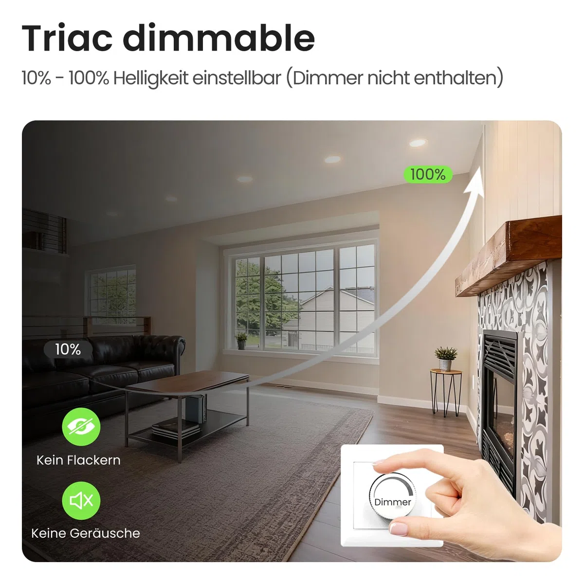 ALUSSO 12 Stück Einbaustrahler Led 68mm,4W LED Einbaustrahler Dimmbar AC 220-240V,Warmweiß 3000K Neutralweiß 4000K Kaltweiß 6500K IP44 Deckenspots für Badezimmer Küche Wohnzimmer,Weiß