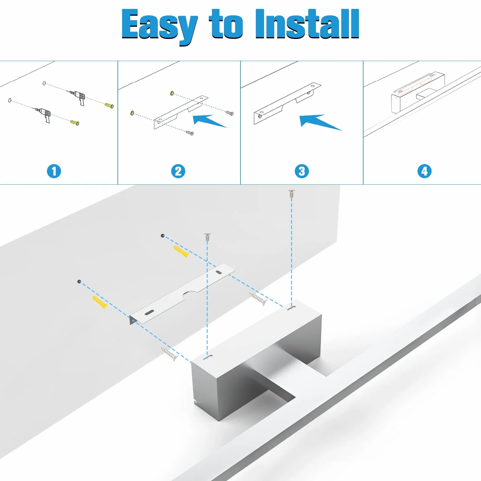 NIORSUN LED Spiegelleuchte Bad Mit Schalter, 15W 60cm, 1400 Lumen, Kostenlose Dimmung 3000K - 6000K, Spiegel Beleuchtung Mit Fernbedienung,Badezimmer Lampe, IP44, 600mm Wandlampe Badezimmer