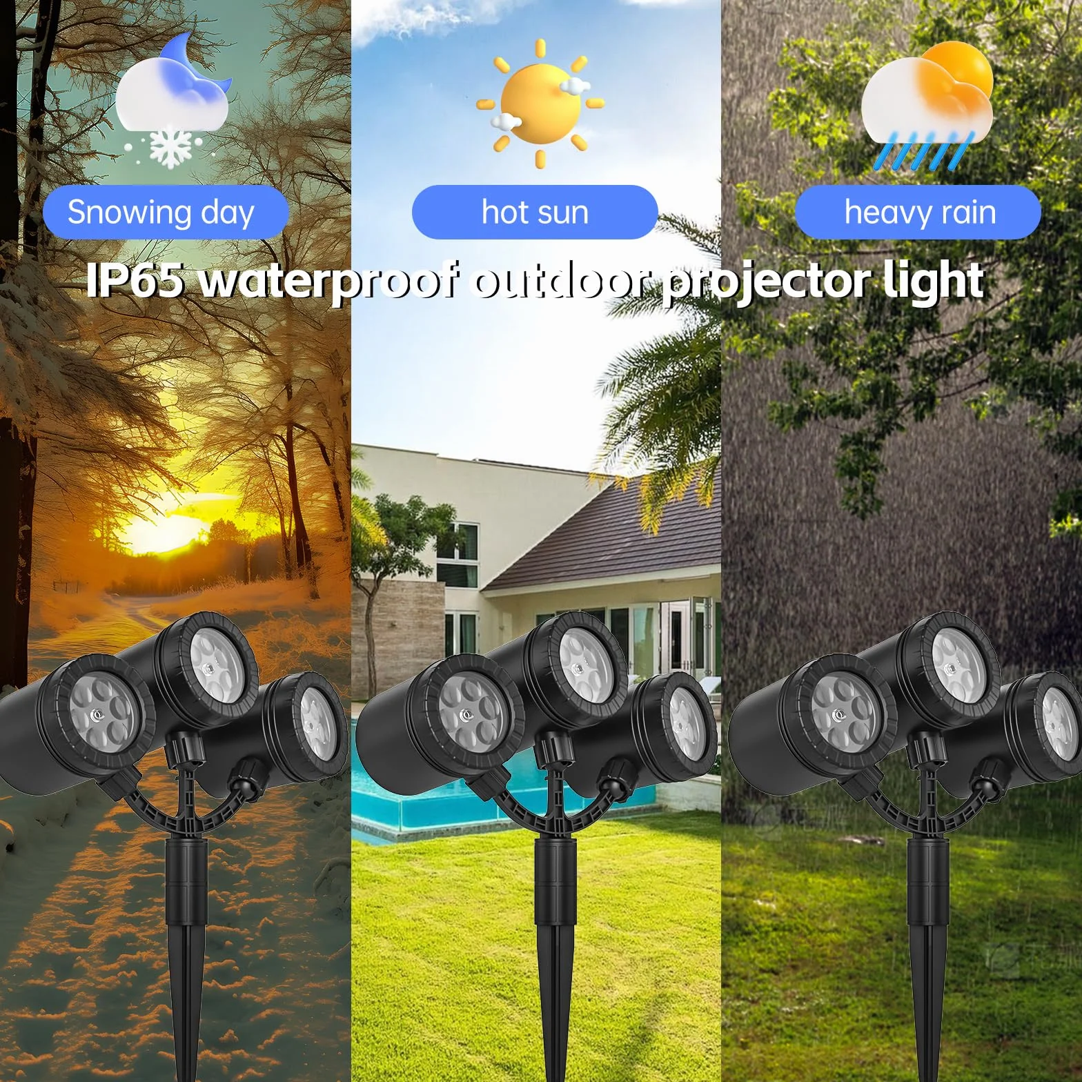 Schneeflocken Projektor Licht, Schneeflocke LED Weihnachtslicht Projektor - wasserdichte Urlaub Dekorationen für Außen Hof und Haus