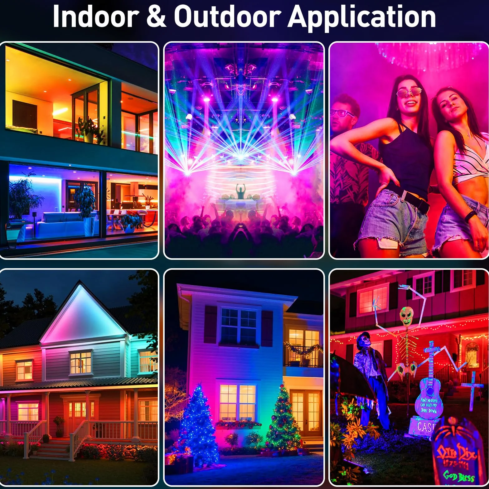 T-SUNUS RGB LED Strahler 72W Outdoor WiFi Bluetooth APP Steuerung IP66 Wasserdicht Wallwasher 4 Stück