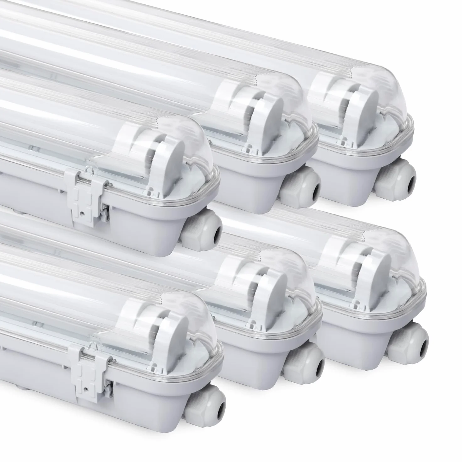Daromigo 18W LED Feuchtraumleuchte 120cm 1800LM Neutralweiß 4500K IP65 Wasserfest 6 Stück