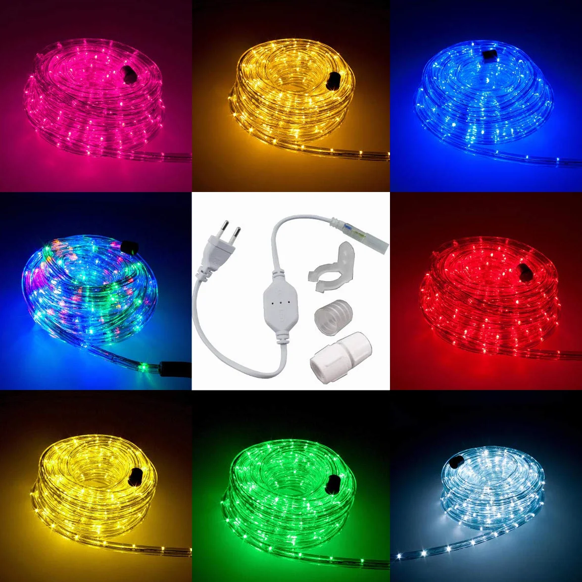 LED Lichtschlauch Komplett Set mit Zubehör Lichterkette Beleuchtung Grün Rot Warmweiß Blau RGB 5 Meter bis 50 Meter F3 LED für Drinnen/Draußen Weinachten Beleuchtung Dekoration Lichterschlauch