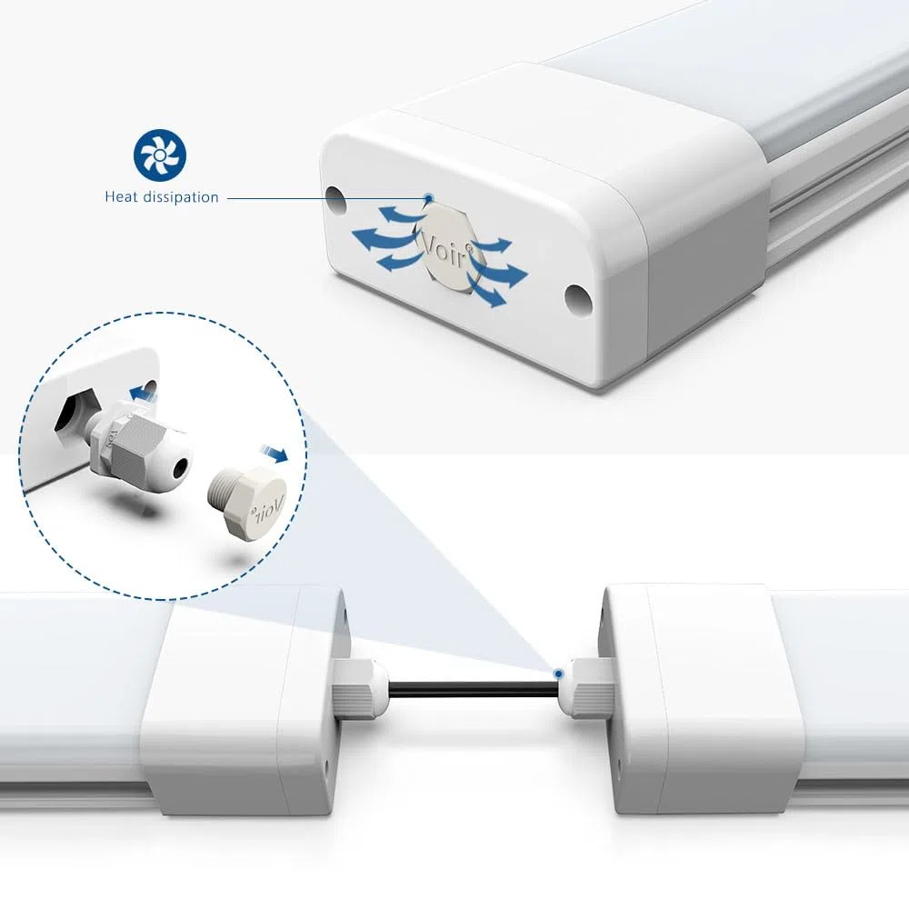 ANTENLICHT LED Feuchtraumleuchte 150CM mit 45W 4950Lumen in Neutralweiß 4000K, Ultraslim Deckenleucht Wasserfest IP65 Verknüpfbar - Kellerleuchte, Wannenleuchte für Büro Keller Garage und Feuchtraum