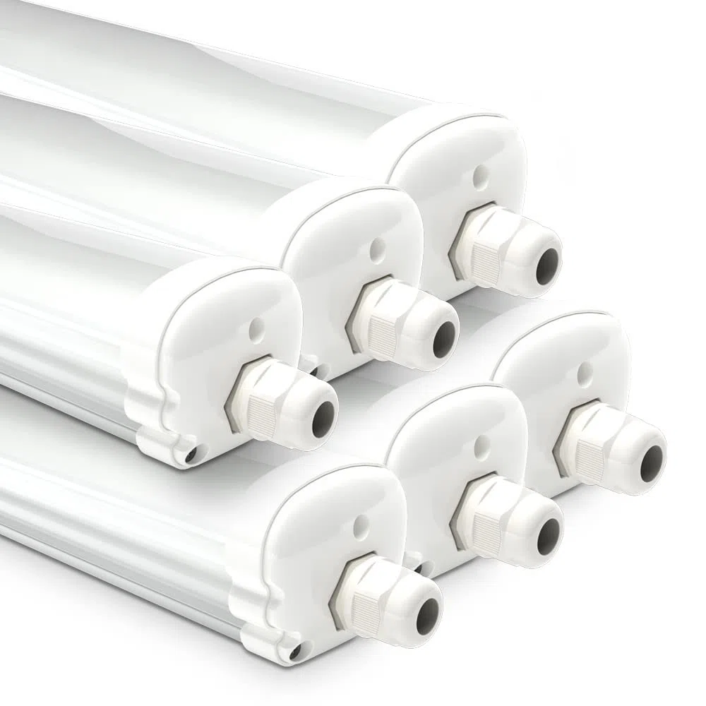 HOFTRONIC 6er Pack LED Feuchtraumleuchte 120cm IP65 36W 4320 Lumen 6500K Kaltweiß Verknüpfbar